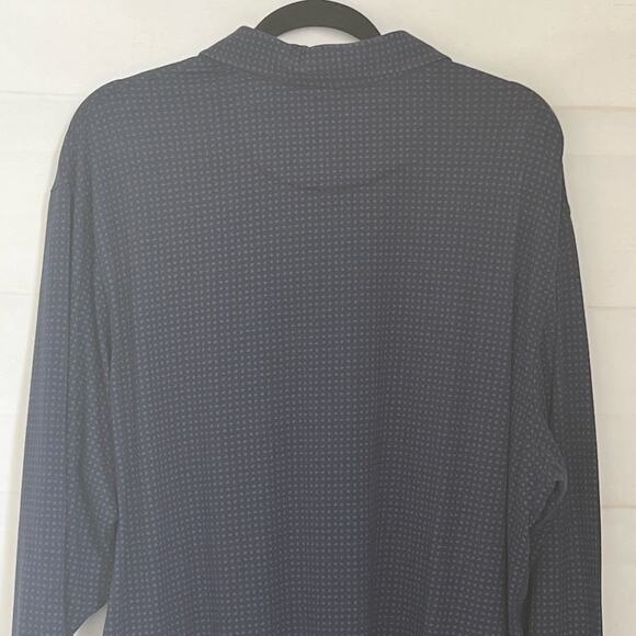 Cremieux Men's Classic Polo Shirt Size XL Black/Blue Polka Dot Long Sleeve - Picture 8 of 14